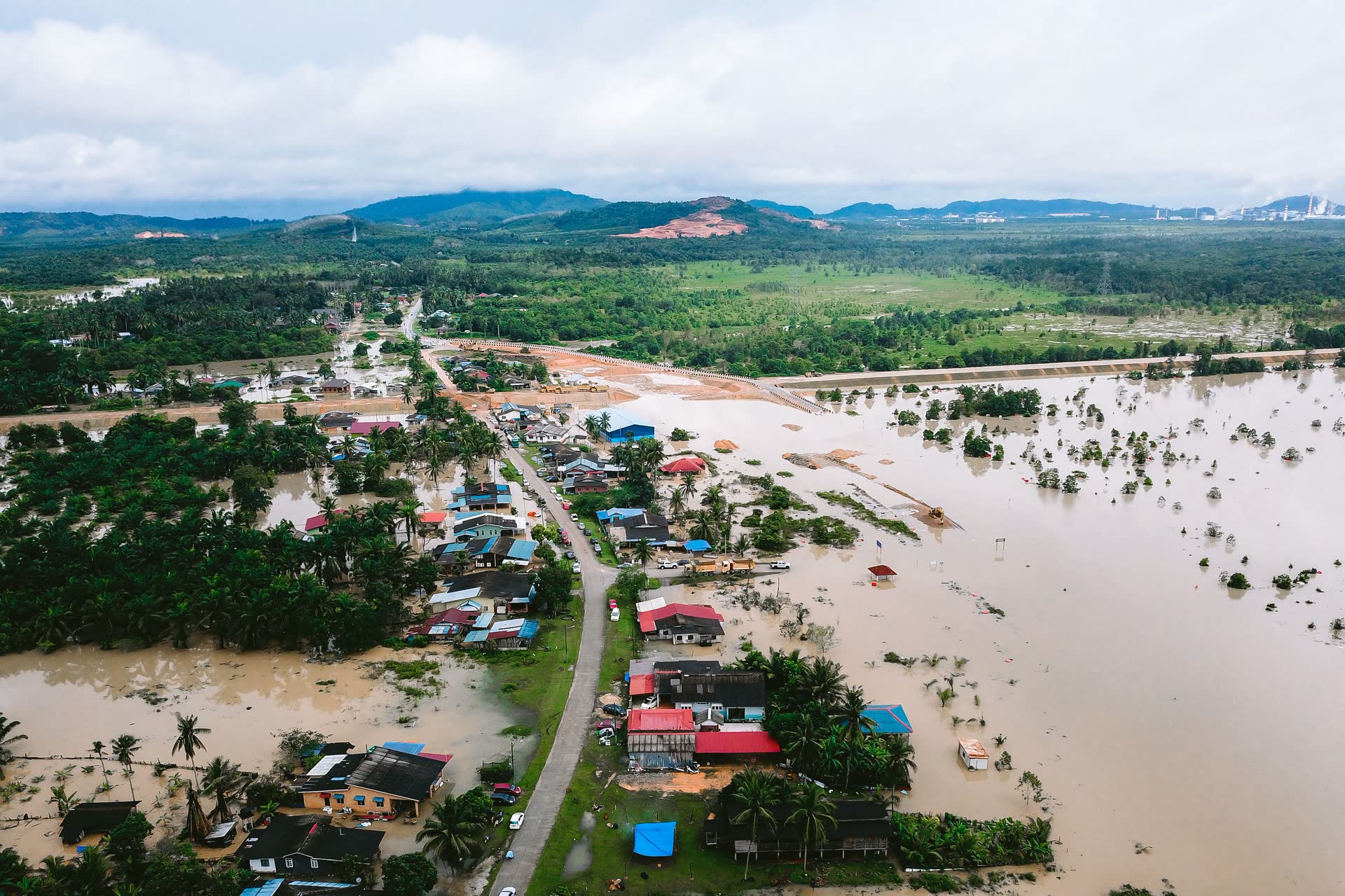 Aerial view of an emergency operations center